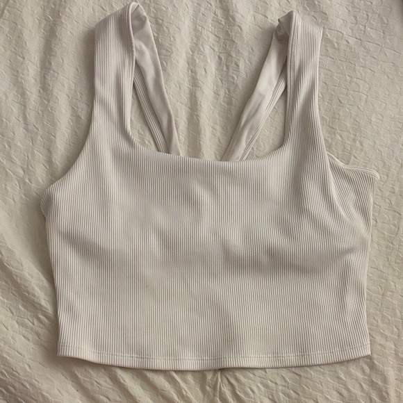 ALO Yoga Tops - ALO Yoga White Ribbed Bra Top